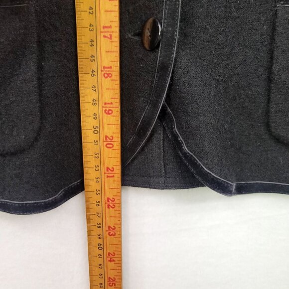 Talbots Petites Black Merino Wool Button-Up Jacket Pockets Medium - Picture 8 of 9